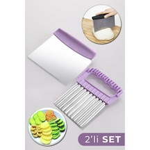 2'li Çelik Hamur Kesici Ve Şekilli Sebze Dilimleyici Seti Çok Renkli