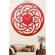Sarmal Metal Duvar Saati - Kırmızı - 75 X 75 Cm
