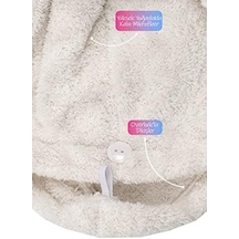 Mikrofiber Saç Havlusu Süper Emici Hızlı Kuruyan Türban Saç Havlusu Şapkası Uzun Kıvırcık Kalın Saçlar İçin Duş Saç Kurutma Havlusu, Plaj Havuz Banyo Kullanım Krem Açik Gri