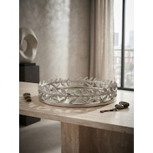 Palmiye Tepsi 40 Cm Gümüş