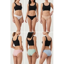 Loule Kadın 6'lı Modal Pamuklu İz Yapmaz Bikini Külot Renkli Set Çok Renkli
