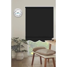 Siyah Mat Etek Dilimli Stor Perde Siyah