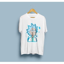 Oversize Rick Sanchez Tasarım Unisex T-shirt Beyaz