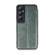 Newface - 339 - Realme C65 Kılıf Flip Cover - - Csmo-tex - Koyu Yeşil