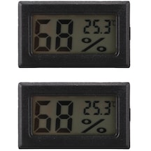 Siyah Nokta Ürünleri 2x Fy-11 Mini Dijital Lcd Ortam Dıy Termometre Higrometre Odada Gömülü Sıcaklık Ve Nem Ölçer-siyah