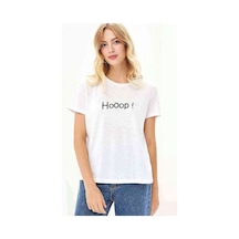 Hooop Baskılı Beyaz Kadın Tshirt
