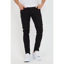 Erkek Siyah Renk Slim Fit Kot Pantolon Siyah