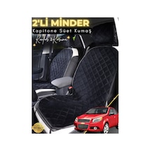 Chevrolet Aveo Uyumlu 2'li Süet Oto Koltuk Minderi Terletmez Kolay Montaj Oto Aksesuar A2 Siyah