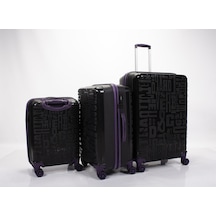Pp115 Black-purple Valiz Set