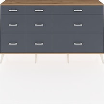 Arges Konsol 9 Çekmeceli 176x30x99 Çam-çam/antrasit Atlas Çam/antrasıt - Atlas Çam