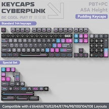 Gravastar Mekanik Oyuncu Klavyesi Tuş Takımı Seti, Mekanik Klavye İle Uyumlu Tuşlar, Cyberpunk