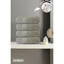 4'lü Boncuk Bej El Havlusu - 50x90 Cm, 225 Gr, %100 Pamuk, Spa Ve Otel Havlusu, Günlük Kullanıma Uygun Bej