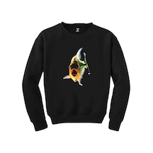 Pirana Balık Siyah Sweatshirt