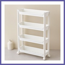 Bezos 4 Katlı Tekerlekli Sepet Organizer Raf 465x145x670mm Nıda Çok Renkli
