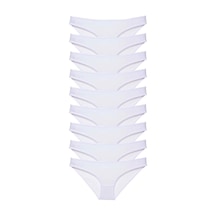 9 Adet Süper Eko Set Likralı Kadın Slip Külot Beyaz Çok Renkli
