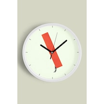 Soyut Tasarım Modern Duvar Saati - 25cm - Önü Camlı Beyaz Kasa - Sessiz Mekanizma-jh0071 Beyaz