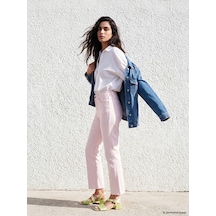 Lcw Jeans Pembe Crop Flare Kadın Jean Pantolon
