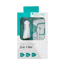 Goldplay 5 Volt 2.0 Amper Iphone Araç Şarj ve Data Usb Kablo 2 In