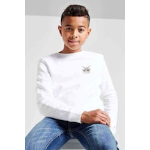 Tshirthane Gri Ve Beyaz Yavru Kedi Illüstrasyon Baskılı Unisex Çocuk Beyaz (534758638) Beyaz