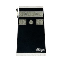 Kişiye Özel Isim Işlemeli Ultra Plus Kabe Örtüsü Seccade Siyah