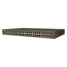 Teg3328f 24 Port 10-100-1000 Switch Hub 4 Port Sfp L2 Çelik Kasa Rack Mount