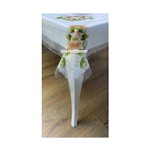 Desenli Şeffaf Kaplama Dikdörtgen Pvc Muşamba Masa Örtüsü Koruyucu 125 X 155 Cm Kahverengi