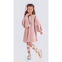 Kız Çocuk Krep Plise Elbise Mnk0595 001