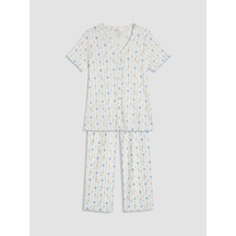 Lcw Dream Ekru V Yaka Baskılı Hamile Pijama Takımı