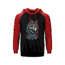 Neon Bozkurt Kırmızı Renk Reglan Kol Sweatshirt / Hoodie