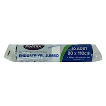 Polmix Jumbo Boy Siyah Çöp Torbası 80X110Cm 500G 62Mik 90Lt 10Lu