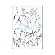 A4 Sticker 128 Tek Paket Çoklu Sticker Şimşek Hologram Standart