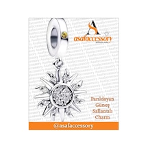 Silver Parıldayan Güneş Charm Asafaccessory Gümüş