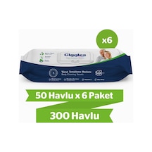 Giggles Vücut Temizleme Havlusu 50'li 6 Paket 300 Havlu