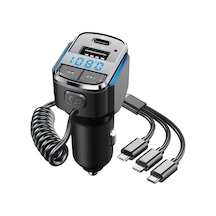 Hytech Hy-xcb50 Usb 5v 3.1a Led Ekran Usb Siyah 3 İn 1 Şarj Kablolu Bluetooth Fm Transmitter