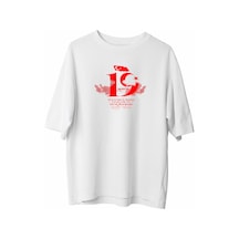 19 Mayıs Atatürk Temalı Gençlik Ve Spor Bayramı Bisiklet Yaka T-shirt - Beyaz Çok Renkli