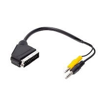 Uydu Alıcısı Kablo 3.5 Mm Stereo Erkek-scart Kablo 35 Cm Uzun-kısa Bir Arada