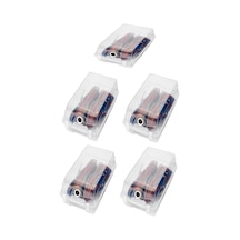 Toptanfoni Şeffaf Bay Ayakkabı Saklama Kutusu 5'li Saklama Ve Koruma Kutusu Şeffaf