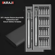 Aıraj 25'in 1'i Hassas Manyetik Tornavida Seti Metal Mıknatıslı
