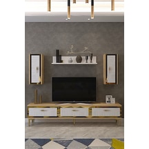 Tvr1801db - Tuna Tv Ünitesi Safirmeşe-beyaz Gold 180cm Safirmeşe - Beyaz