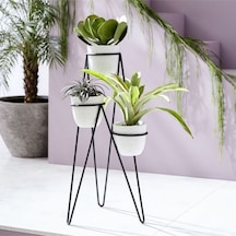 Metal Saksı Standı Iskandinav 3 Katlı Ayaklı Çiçeklik Wd249