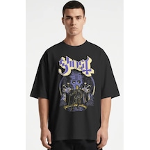 Ghost Rock Metal Müzik Grubu Baskılı Unisex Oversize Premium Tişö Siyah