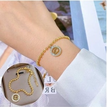 Dancemonkey Titanyum Çelik Hip Hop Bilezik Altın Moda Temperament Basit Bilezik-gsl61/ Altın