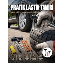 Northcity 6 Parça Güvenli Lastik Tamir Kiti - Otomobil Motosiklet Bisiklet İçin Acil Müdahale