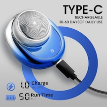 Kompakt Erkek Elektrikli Tıraş Makinesi - Seyahat İçin Mini Taşınabilir Tıraş Makinesi, Su Geçirmez Ipx7, Usb-c Hızlı Şarj, Aşırı Şarj Koruması, 7100 Rpm Güçlü Cep Boy Tıraş Makinesi Mavi