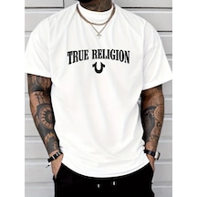 Erkek True Religion Baskılı Süprem T-shirt Beyaz