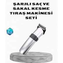 Profesyonel Şarjlı Saç Ve Sakal Kesme Makinesi Paslanmaz Çelik Bıçaklı, Ergonomik Ve Sessiz Motorl