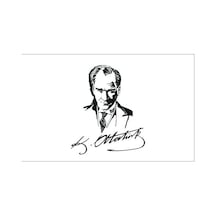 Masa Üstü Atatürk İmzalı Bayrağı 15X23Cm Masa Bayrağı