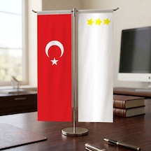 Ak Hun İmp. Bayrağı Ve Türk Bayrağı Kırlangıç T Tipi Masa Bayrak Takımı Diğer