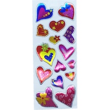 Sticker Kabartmalı Stiker Defter, Planlayıcı Etiket Parti Kalp Cb460 16x7 Cm