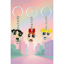 Powerpuff Girls Bff 3'lü Anahtarlık Seti Best Friends Forever Renkli Şık Aksesuar 3 Adet